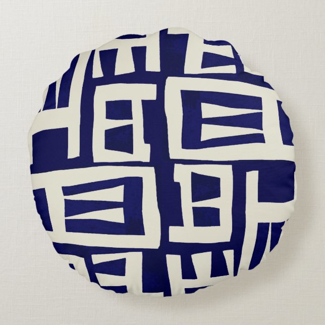 Cojín Redondo Mapa africano - Marfil de la Marina (Reverso)