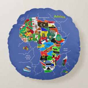 Cojín Redondo Mapa de África