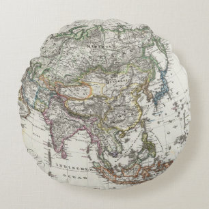 Cojín Redondo Mapa de Asia por Stieler