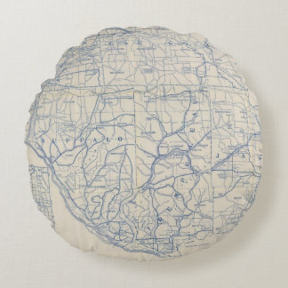 Cojín Redondo Mapa de camino de la bicicleta de Wisconsin 6
