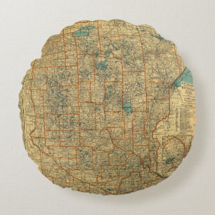 Cojín Redondo Mapa de camino de Minnesota