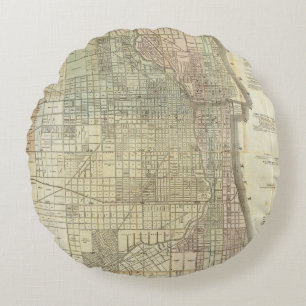 Cojín Redondo Mapa de Chicago