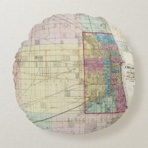 Cojín Redondo Mapa de Chicago