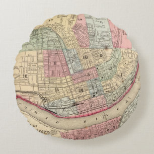 Cojín Redondo Mapa de Cincinnati de Mitchell