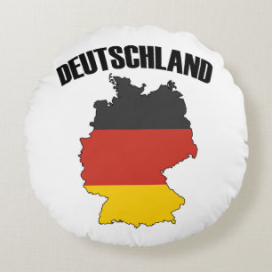 Cojín Redondo Mapa de Deutschland - Bandera alemana - Viajes de