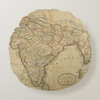 Cojín Redondo Mapa de Hindostan o de la India