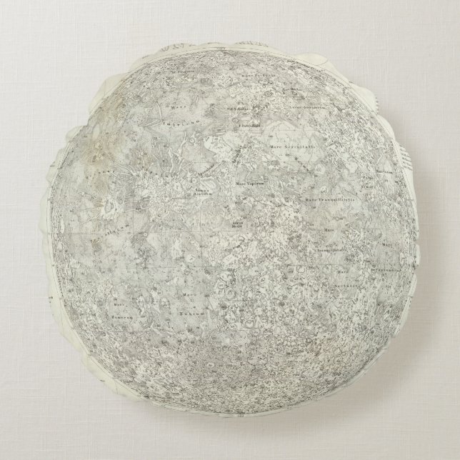 Cojín Redondo Mapa de la luna (Anverso)