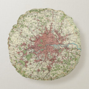Cojín Redondo Mapa de la región de Londres