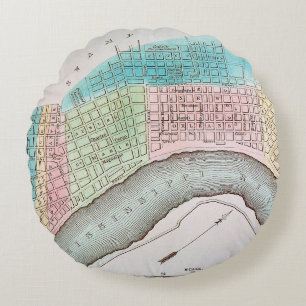 Cojín Redondo Mapa de New Orleans, 1837