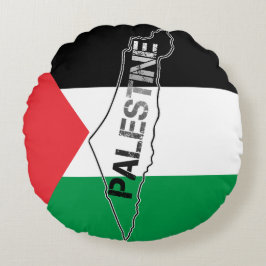 Cojín Redondo Mapa de Palestina Libre con bandera palestina