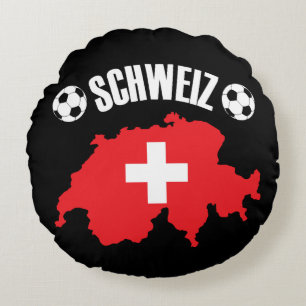 Cojín Redondo Mapa de Suiza de Schweiz