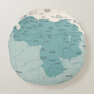 Cojín Redondo Mapa de Venezuela - Illu vintage de alta calidad