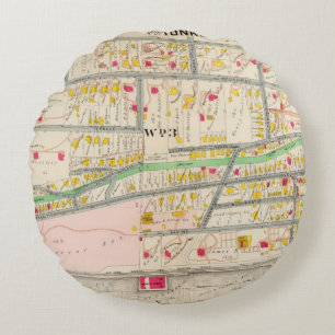 Cojín Redondo Mapa de Yonkers NY