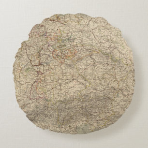 Cojín Redondo Mapa del atlas de Alemania