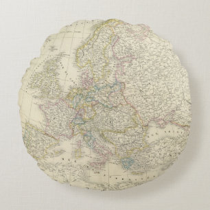 Cojín Redondo Mapa del atlas de Europa