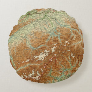 Cojín Redondo Mapa del atlas de Suiza
