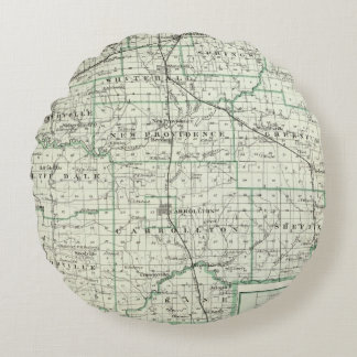 Cojín Redondo Mapa del condado de Green y de Carrollton