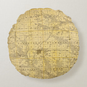 Cojín Redondo Mapa del condado de Jefferson, estado de Iowa