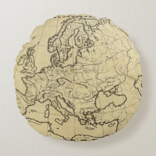 Cojín Redondo Mapa del esquema de Europa