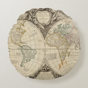 Cojín Redondo Mapa del mundo 8