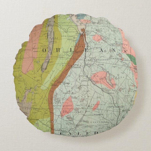 Cojín Redondo Mapa geológico de New Hampshire 3 (Anverso)