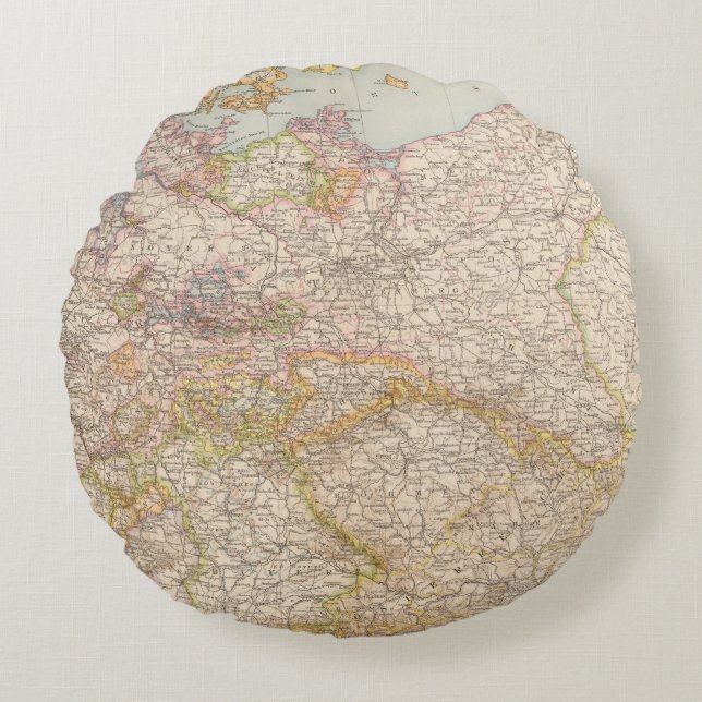 Cojín Redondo Mapa político de Alemania (Anverso)