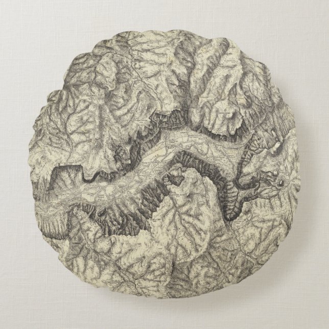 Cojín Redondo Mapa topográfico del valle de Yosemite (Anverso)