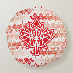 COJÍN REDONDO MAPLE MADE WITH TRIANGLES CANADA FLAG BY MASANSER
