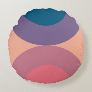 Cojín Redondo Mar Coral Moderno de Mediano Siglo