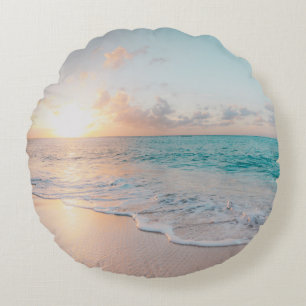 Cojín Redondo Mar durante la hora dorada