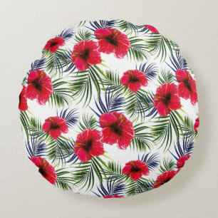Cojín Redondo Maravilloso Diseño Floral Botánico