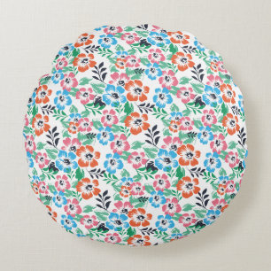 Cojín Redondo Maravilloso diseño floral botánico