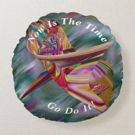 Cojín Redondo Marble abstracto único aclarado