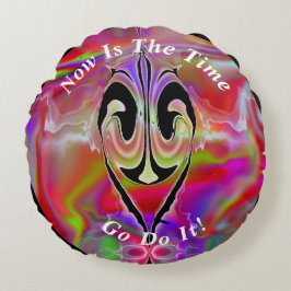 Cojín Redondo Marble abstracto único aclarado