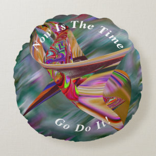 Cojín Redondo Marble abstracto único aclarado