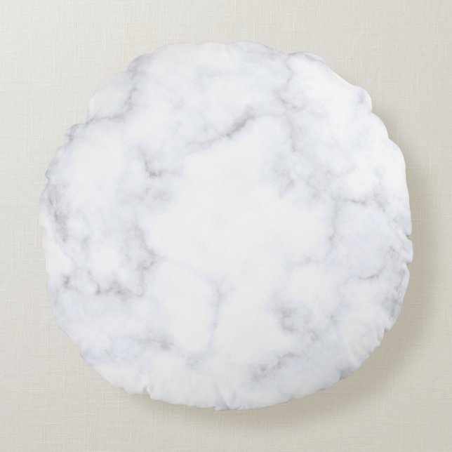 Cojín Redondo Marble texture white pattern (Anverso)