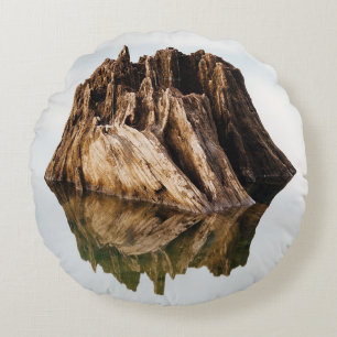 COJÍN REDONDO MARCO DE MADERA MARRÓN