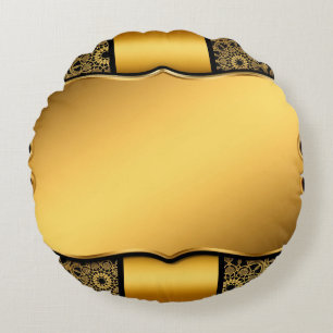 Cojín Redondo Marco dorado de imagen de fondo