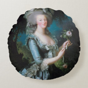 Cojín Redondo Marie Antoinette con un Rosa de Elisabeth Le Brun