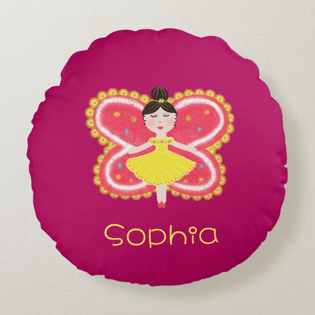 Cojín Redondo Mariposa (Anverso)