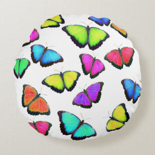 Cojín Redondo Mariposa arcoiris