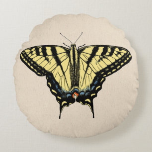 Cojín Redondo Mariposa Cola de Golondrina Amarilla del Suroeste