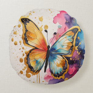 Cojín Redondo Mariposa colorida