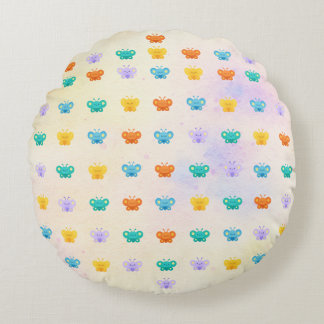 Cojín Redondo Mariposa Pastel