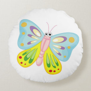COJÍN REDONDO MARIPOSA PERSONALIZADO COLORIDA