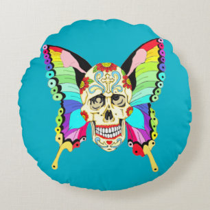 Cojín Redondo Mariposa Sugar Skull