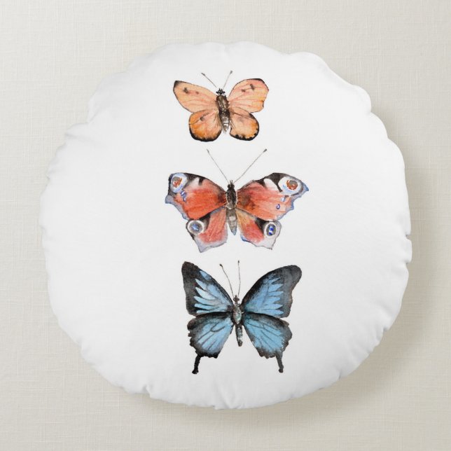 Cojín Redondo Mariposas (Anverso)