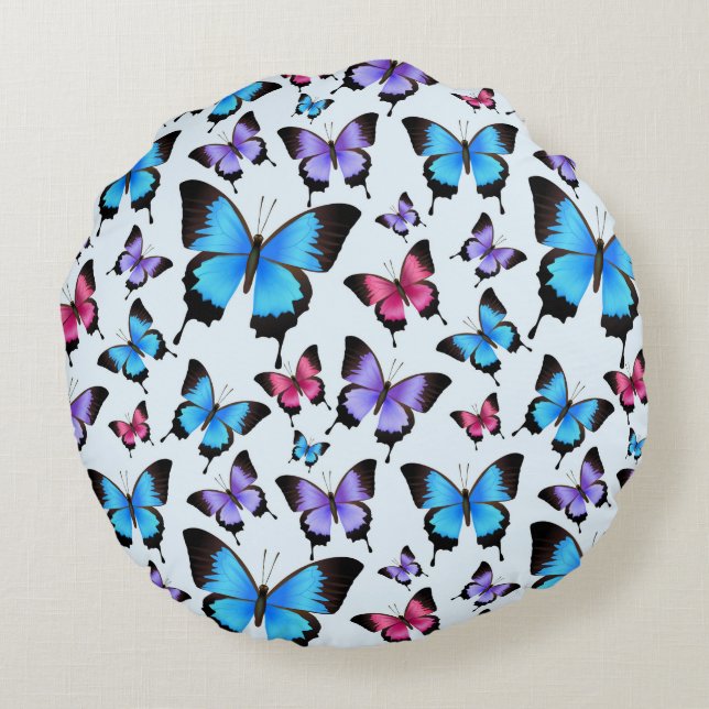 Cojín Redondo Mariposas (Reverso)