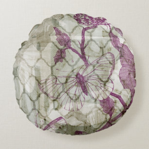 Cojín Redondo Mariposas árabes IV