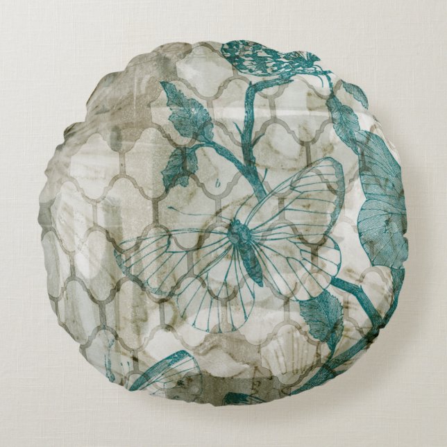 Cojín Redondo Mariposas árabes VI (Anverso)